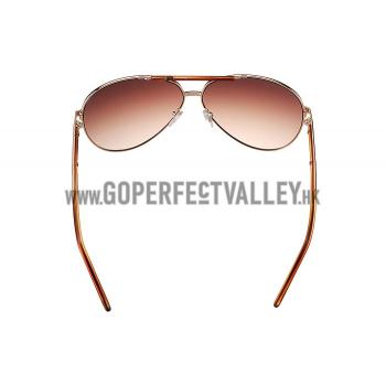 Gucci Aviator Web Detail Brown Temple Brown Lenses Sunglasses 308141