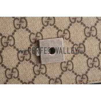 Gucci Dionysus GG Supreme Canvas And Taupe Suede Trim Small Bag 18926789