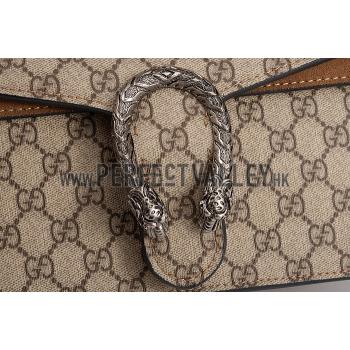 Gucci Dionysus GG Supreme Canvas And Taupe Suede Trim Small Bag 18926789