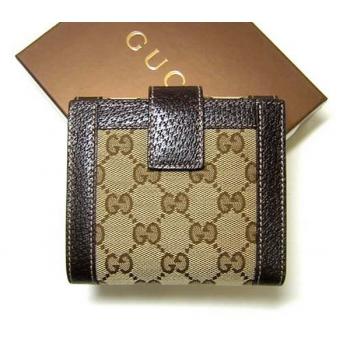 Gucci Wallet 154117 Coffee Canvas Small Wallet HM03855