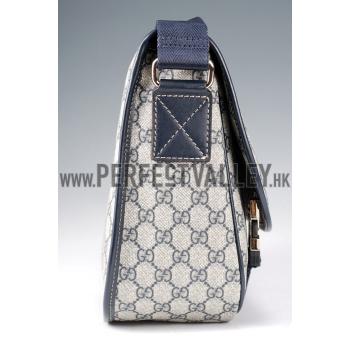 Gucci Monogram Canvas Messenger Bag Navy