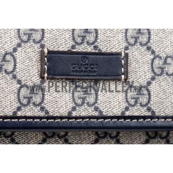 Gucci Monogram Canvas Messenger Bag Navy