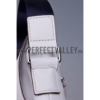 Gucci Web White Leather Small Messenger Bag