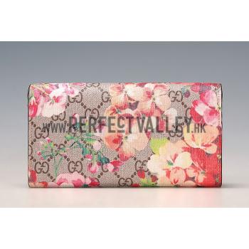 Gucci Red Blooms Supreme Canvas Wallet