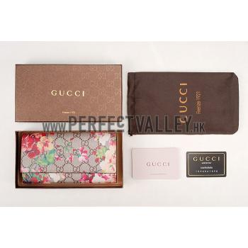 Gucci Red Blooms Supreme Canvas Wallet