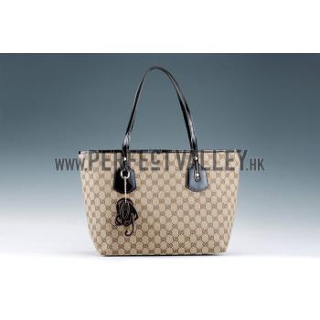 Gucci Heart Bit Canvas Large Tote Brown