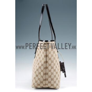 Gucci Heart Bit Canvas Large Tote Brown