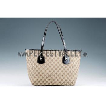 Gucci Heart Bit Canvas Large Tote Brown