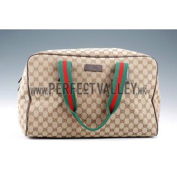 Gucci Medium Carry On Duffle Bag in Beige Monogram Canvas Replica