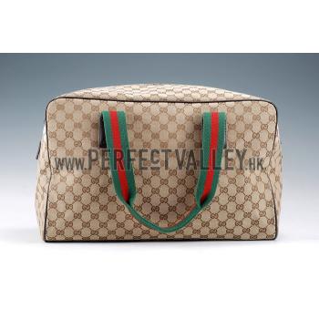 Gucci Medium Carry On Duffle Bag in Beige Monogram Canvas Replica