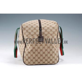 Gucci Medium Carry On Duffle Bag in Beige Monogram Canvas Replica