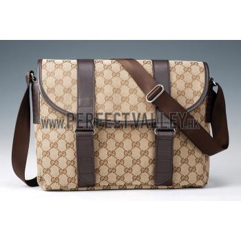 Gucci Monogram Canvas Messenger Bag