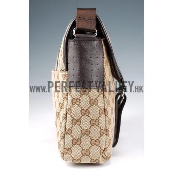 Gucci Monogram Canvas Messenger Bag