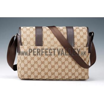 Gucci Monogram Canvas Messenger Bag