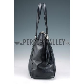 Gucci Soho Tote with Embossed Interlocking G Dark Black