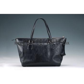 Gucci Soho Tote with Embossed Interlocking G Dark Black