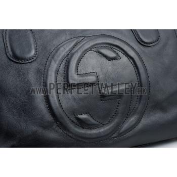 Gucci Soho Tote with Embossed Interlocking G Dark Black