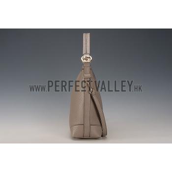 Gucci Miss GG Leather Hobo Grey Replica