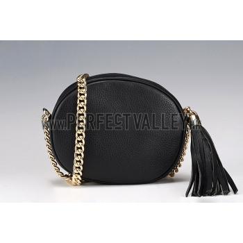 Gucci Soho Leather Mini Chain Bag Black 607941 Replica