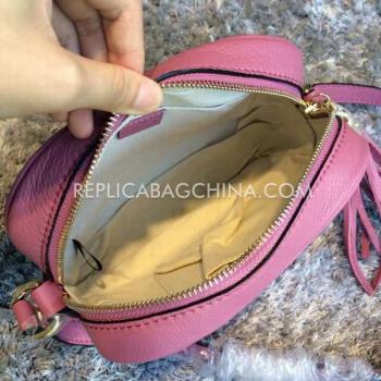 Gucci Shoulder Bag Pink Calfskin Disco Replica