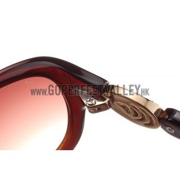 Gucci Elegant Oval Shaped Brown Sunglasses 308033