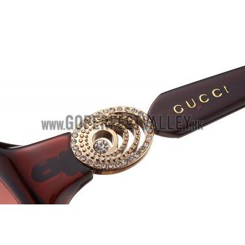 Gucci Elegant Oval Shaped Brown Sunglasses 308033