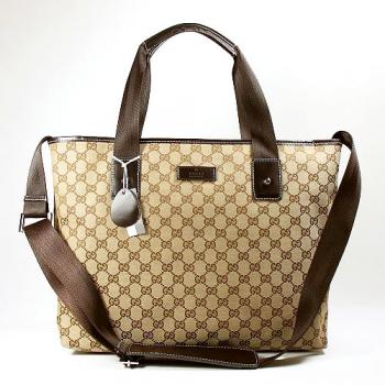 Gucci Tote Bags 162913 Brown Canvas Large Bag HM04675