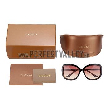 Replica Gucci Guccissima Pattern Brown Frame Sunglasses 308083