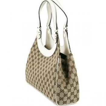 Replica Gucci Hobo bags 154982 Khaki Canvas Ladies Handbag