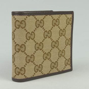 Gucci Wallet 048624 Coffee Canvas Mens Wallet