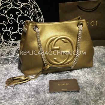 Gucci Tassel Yellow Calfskin Handbag Shoulder Bag