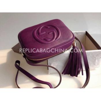 Gucci Tassel Purple Handbag Shoulder Bag Calfskin