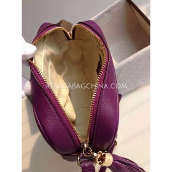 Gucci Tassel Purple Handbag Shoulder Bag Calfskin