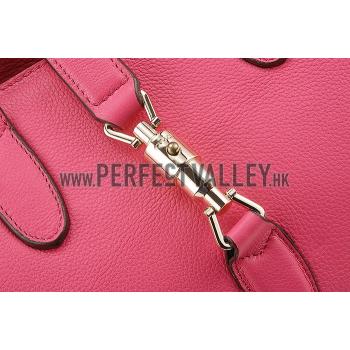 Gucci Jackie Soft Leather  Handle Bag Fuchsia 607949 Replica