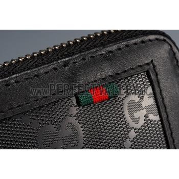 Gucci Supreme Canvas Wallet With Black Leather Trim