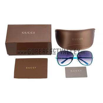 Gucci Aviator Gucci Logo On Lens Blue Frame Sunglasses 307890