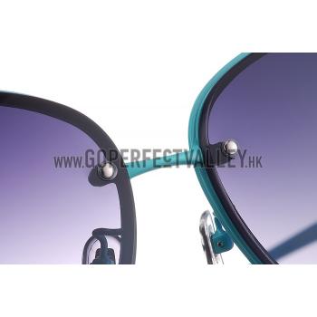 Gucci Aviator Gucci Logo On Lens Blue Frame Sunglasses 307890