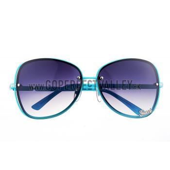 Gucci Aviator Gucci Logo On Lens Blue Frame Sunglasses 307890