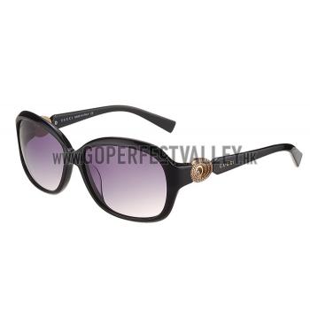 Replica Gucci Elegant Oval Shaped Black Sunglasses 308031