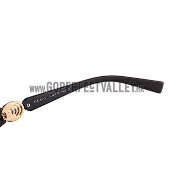 Replica Gucci Elegant Oval Shaped Black Sunglasses 308031