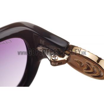 Replica Gucci Elegant Oval Shaped Black Sunglasses 308031