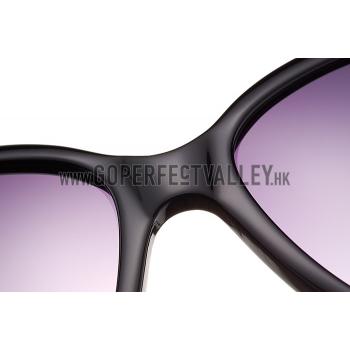 Replica Gucci Elegant Oval Shaped Black Sunglasses 308031