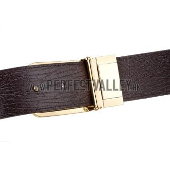 Gucci  Rectangular Brass Double G Buckle Reversible Monogram Belt