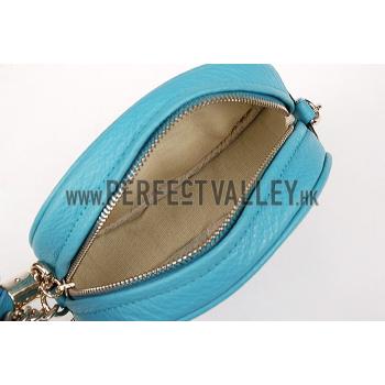 Replica Gucci Soho Leather Mini Chain Bag Teal 607945