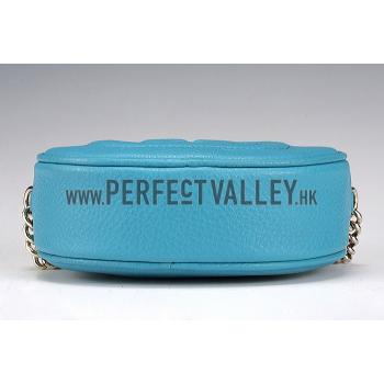 Replica Gucci Soho Leather Mini Chain Bag Teal 607945