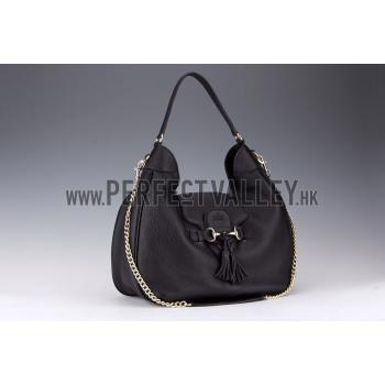 Gucci Emily Black Leather Hobo