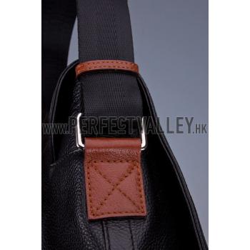 Gucci Web Black Leather Medium Messenger Bag