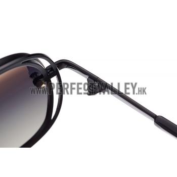 Gucci Aviator Gucci Logo On Lens Black Frame Sunglasses 307892 Replica