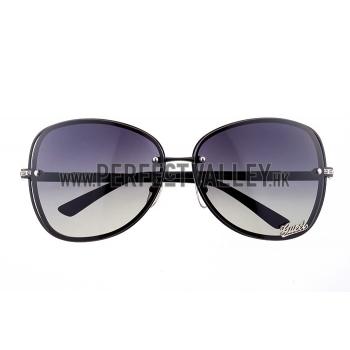 Gucci Aviator Gucci Logo On Lens Black Frame Sunglasses 307892 Replica