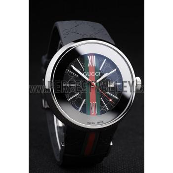 Gucci Black Rubber Band Black Round Dial 2165-297 Replica